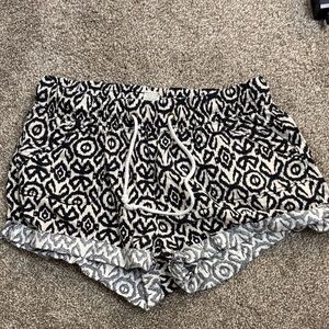 Stylish Black and White Patterned Women's Shorts